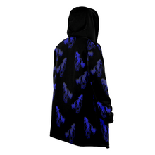 Load image into Gallery viewer, Blue galloping horses hooded cloak