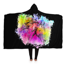 Load image into Gallery viewer, Color-splash Horse Head Hooded Blanket