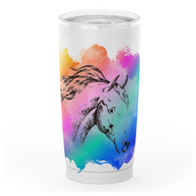 Load image into Gallery viewer, Multicolor Horse Head Insulated Tumbler - white