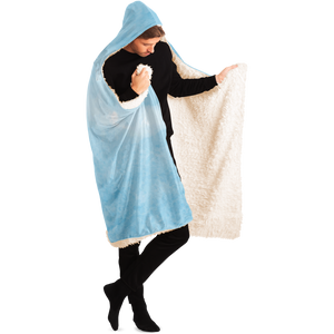 Blue sky horse print hooded blanket