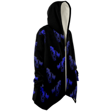 Load image into Gallery viewer, Blue galloping horses hooded cloak