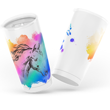 Load image into Gallery viewer, Multicolor Horse Head Insulated Tumbler - white