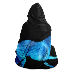 Blue horse hooded blanket