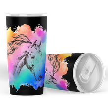 Load image into Gallery viewer, Multicolor Horse Head Insulated Tumbler - black