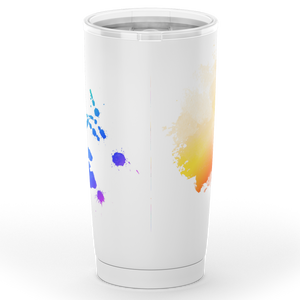 Multicolor Horse Head Insulated Tumbler - white