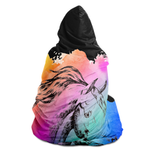 Load image into Gallery viewer, Multicolor Horse Head Hooded Blanket