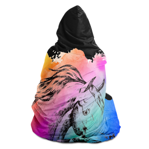 Multicolor Horse Head Hooded Blanket