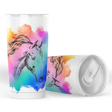 Load image into Gallery viewer, Multicolor Horse Head Insulated Tumbler - white