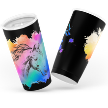 Load image into Gallery viewer, Multicolor Horse Head Insulated Tumbler - black