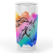 Load image into Gallery viewer, Multicolor Horse Head Insulated Tumbler - white