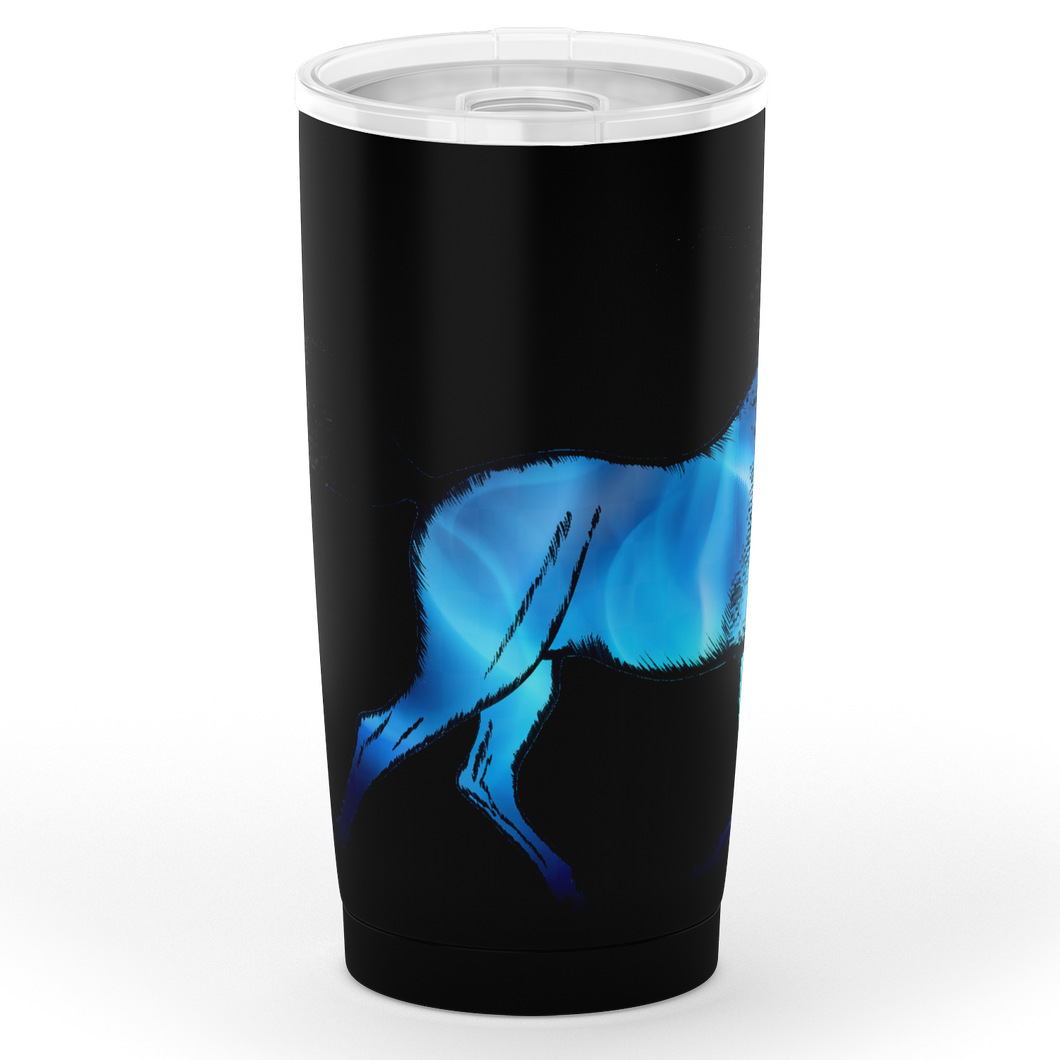 Blue horse motif insulated tumbler