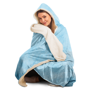 Blue sky horse print hooded blanket