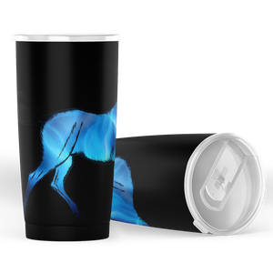 Blue horse motif insulated tumbler