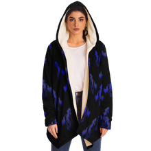 Load image into Gallery viewer, Blue galloping horses hooded cloak