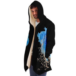 Blue on black horse print cloak