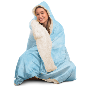 Blue sky horse print hooded blanket