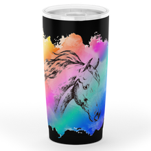 Load image into Gallery viewer, Multicolor Horse Head Insulated Tumbler - black