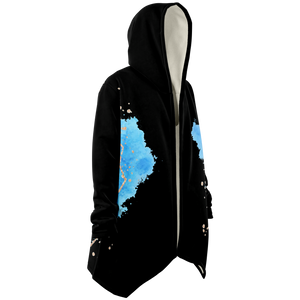 Blue on black horse print cloak