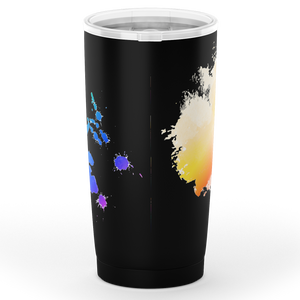 Multicolor Horse Head Insulated Tumbler - black