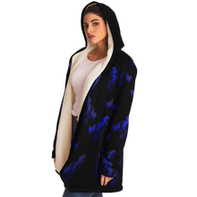 Load image into Gallery viewer, Blue galloping horses hooded cloak