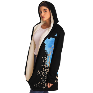 Blue on black horse print cloak