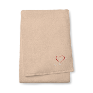 Hoofprints over heart cotton towel