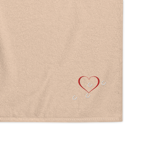 Hoofprints over heart cotton towel