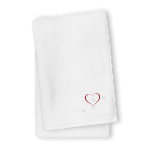 Hoofprints over heart cotton towel