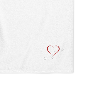 Hoofprints over heart cotton towel