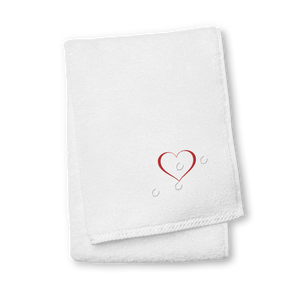 Hoofprints over heart cotton towel