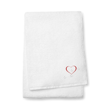 Load image into Gallery viewer, Hoofprints over heart cotton towel