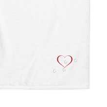 Load image into Gallery viewer, Hoofprints over heart cotton towel